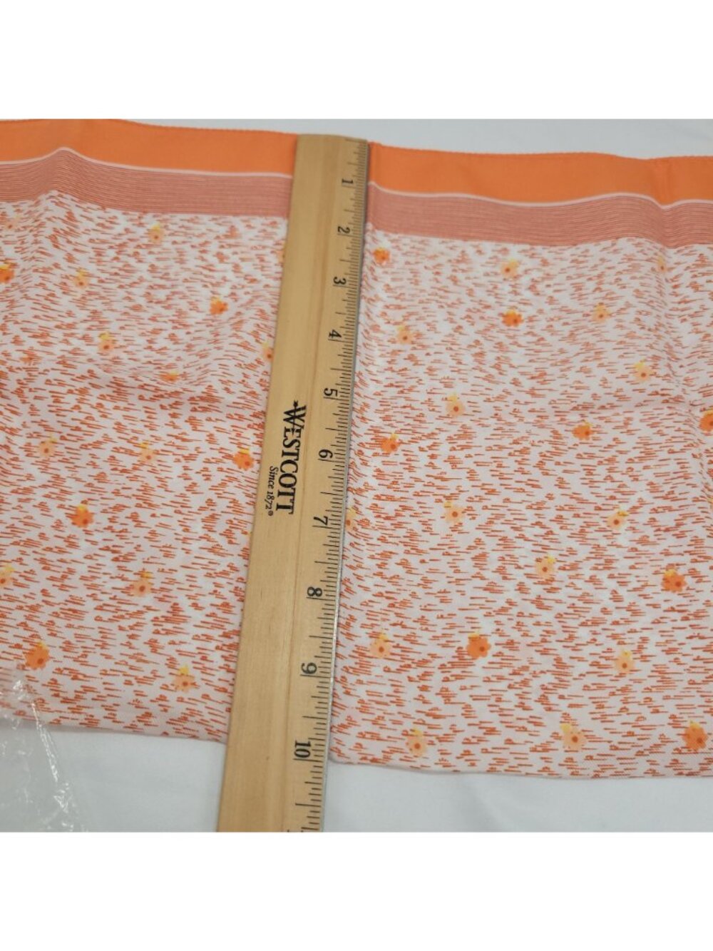 Vtg Orange & White Geometric Floral Scarf 20" Square Made In Italy Polyester - Picture 6 of 13